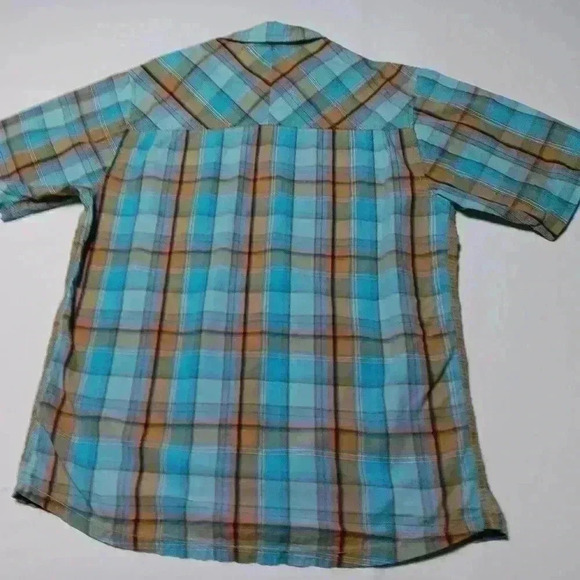 KAVU short sleeve 💯 cotton button down shirt. Men's size L - Picture 4 of 6